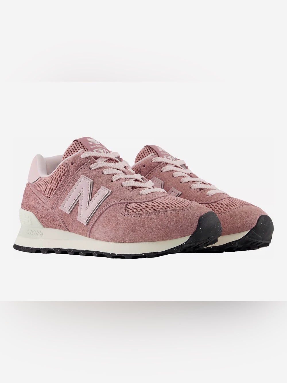New Balance 574 Pink Suede Mesh Sneakers Women’s 8 BNIB
